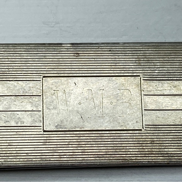 Vintage Engraved Sterling Silver Money Clip Emgraved W.M.B. Made by B.A.B. - Picture 2 of 11